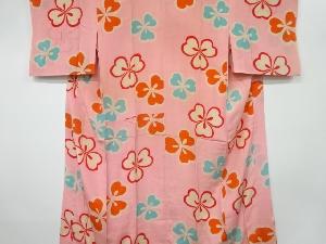 アンティーク　錦紗三つ葉模様長襦袢